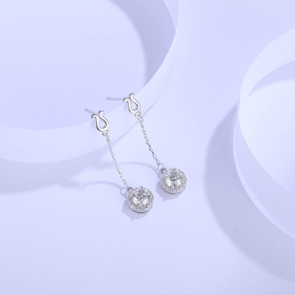 Certified 1ct. t.w. Diamond Dangle Earrings in 18k Gold over Sterling Silver - Picture 3 of 15